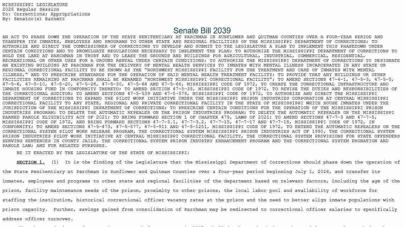 SB2039 (As Introduced) - 2026 Regular Session