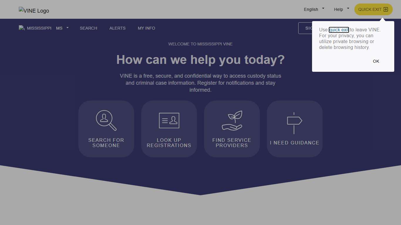 VINELink - Mississippi